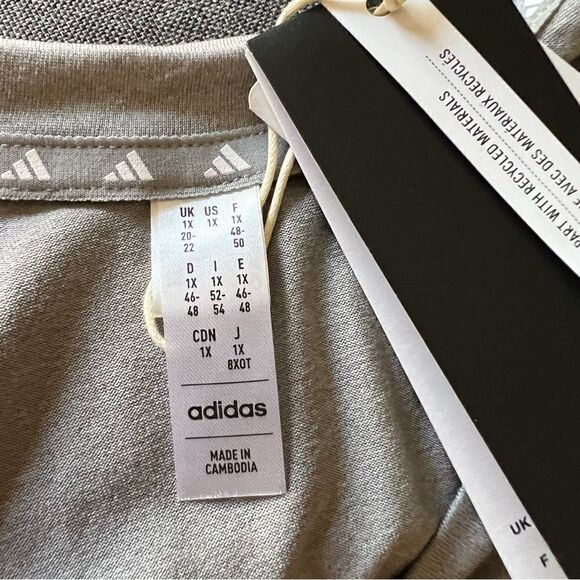 š adidasā Train Essentials V-Neck Short-Sleeve Tee - sizeā1X - Picture 6 of 6